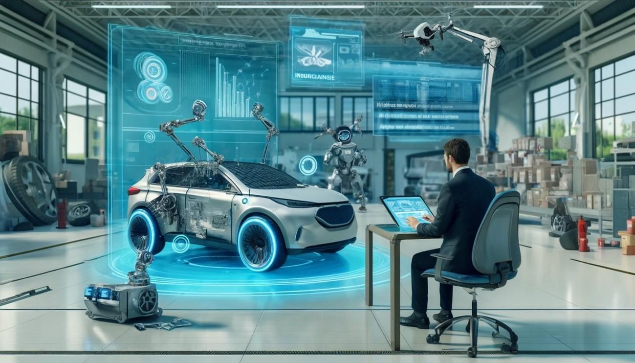 Figura 2. Imagen de futuro de un centro de inspección de automóviles asistida por inteligencia artificial.