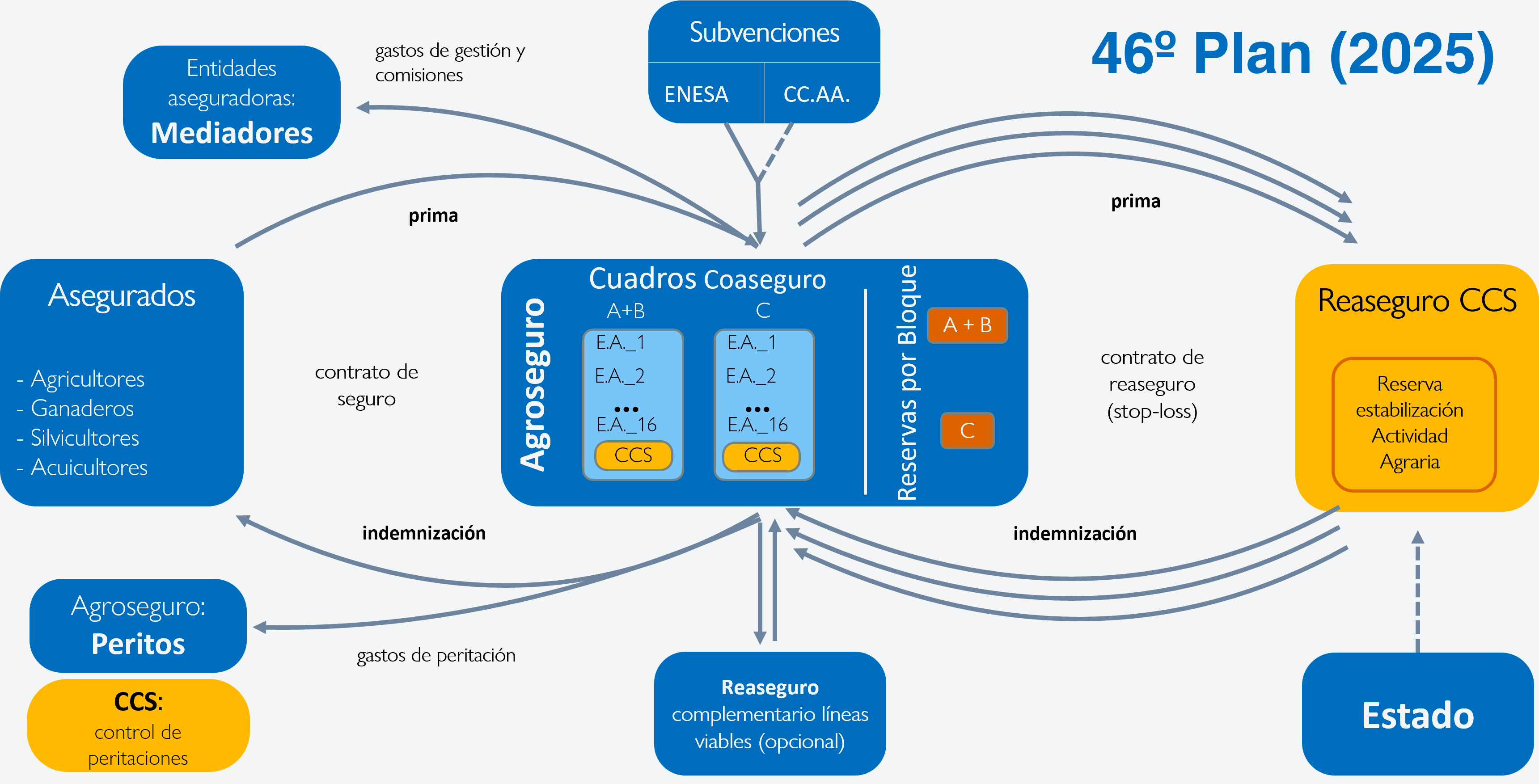 Esquema económico del sistema SAC para el 46º Plan. Fuente: elaboración propia. Esquema económico del sistema SAC para el 46º Plan. Fuente: elaboración propia.